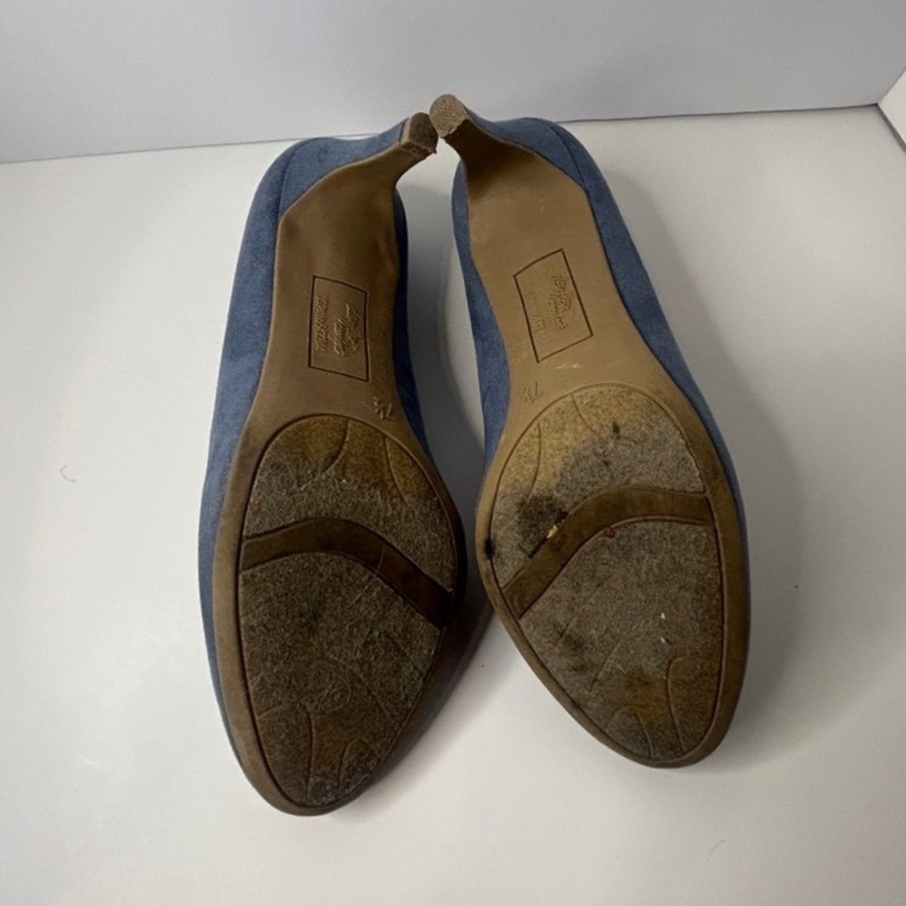 Dexflex Comfort Light Blue Suede Pumps Cushioned Insole Size 7.5 - Picture 4 of 9